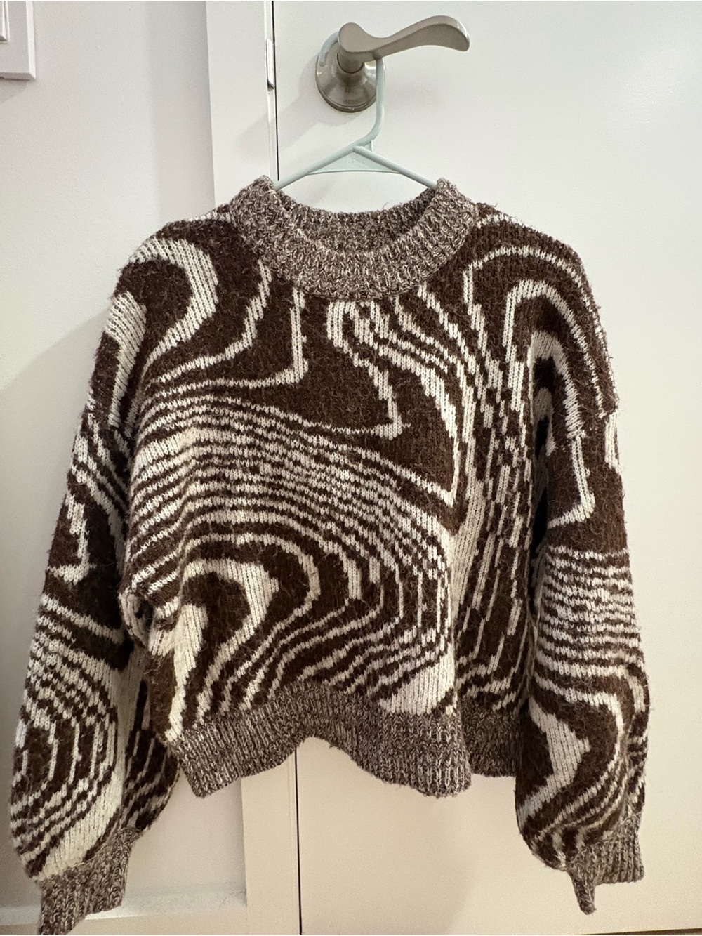 Cozy Brown & Cream Patterned Women's Sweater